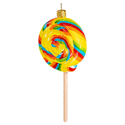 Bunter Lollipop, Weihnachtsbaumschmuck aus mundgeblasenem Glas 3