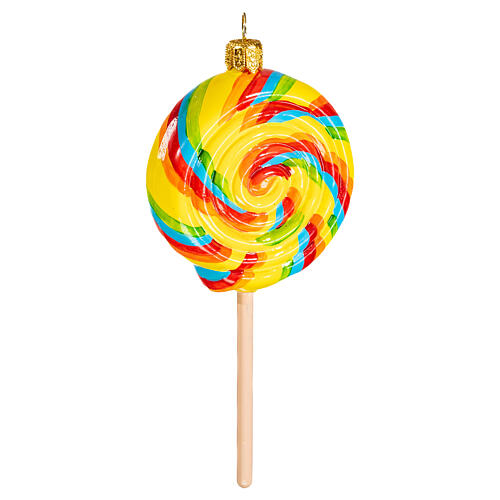 Blown glass Christmas ornament, colorful lollipop 4
