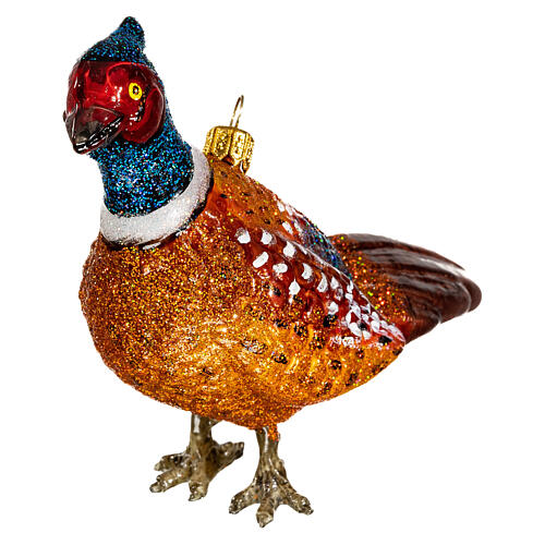 Blown glass Christmas ornament, pheasant 3