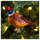 Blown glass Christmas ornament, pheasant s2