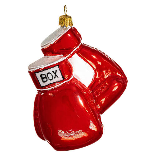 Blown glass Christmas ornament, boxing gloves 5