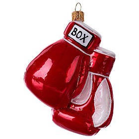Gants de boxe décoration verre soufflé sapin de Noël