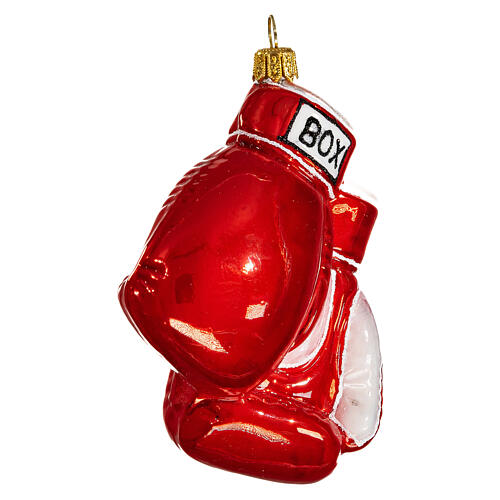 Blown glass Christmas ornament, boxing gloves 4