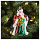 Blown glass Christmas ornament, Santa with gifts s2