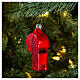 Blown glass Christmas ornament, red whistle s2