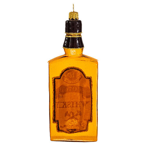 Whisky-Flasche, Weihnachtsbaumschmuck aus mundgeblasenem Glas 5