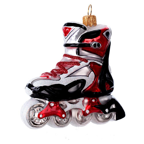 Patins em linha decoração vidro soprado Árvore Natal 3