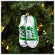 Blown glass Christmas ornament, green sneakers s2