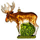 Blown glass Christmas ornament, American moose s1