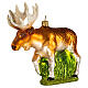 Blown glass Christmas ornament, American moose s3