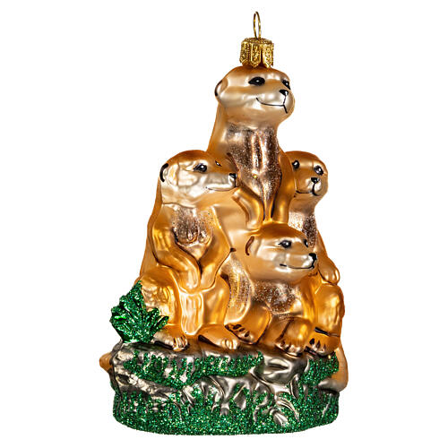 Suricati in guardia decorazione in vetro soffiato Albero di Natale 4