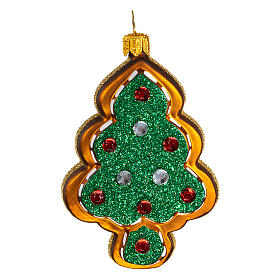 Blown glass Christmas ornament, gingerbread Christmas Tree