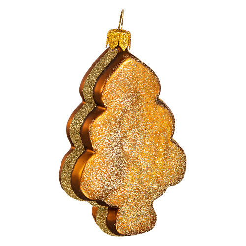 Blown glass Christmas ornament, gingerbread Christmas Tree 4