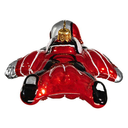 Blown glass Christmas ornament, wingsuit Santa 5