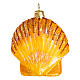 Blown glass Christmas ornament, orange seashell s1