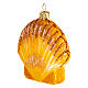 Blown glass Christmas ornament, orange seashell s3