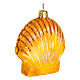 Blown glass Christmas ornament, orange seashell s4