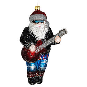 Papá Noel Rock and Roll vidrio soplado Árbol Navidad
