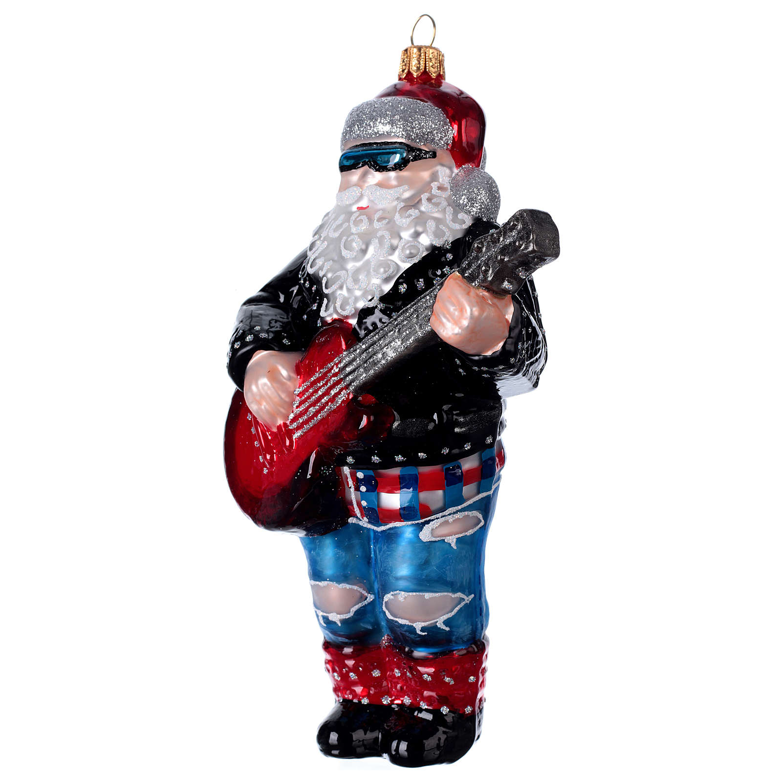 Immagini Natale Rock.Babbo Natale Rock And Roll Vetro Soffiato Albero Natale Vendita Online Su Holyart