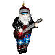 Blown glass Christmas ornament, Rock and Roll Santa Claus s1