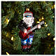 Blown glass Christmas ornament, Rock and Roll Santa Claus s2