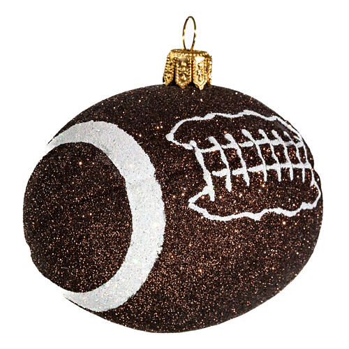 Bola de futebol americano decoração vidro soprado Árvore Natal 4