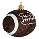 Bola de futebol americano decoração vidro soprado Árvore Natal s4