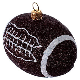 Blown glass Christmas ornament, American football