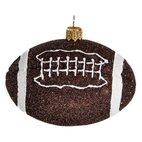 Blown glass Christmas ornament, American football 1