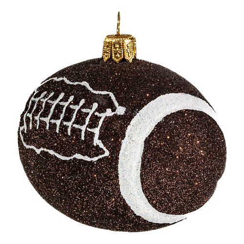 Blown glass Christmas ornament, American football 3