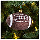 Blown glass Christmas ornament, American football s2