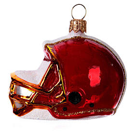 Football helmet blown glass Christmas tree decoration