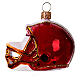 Football helmet blown glass Christmas tree decoration s1