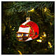 Football helmet blown glass Christmas tree decoration s2