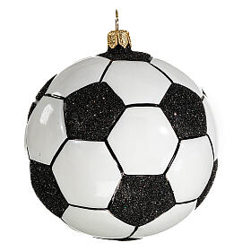 Blown glass Christmas ornament, football