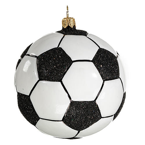 Blown glass Christmas ornament, football 1