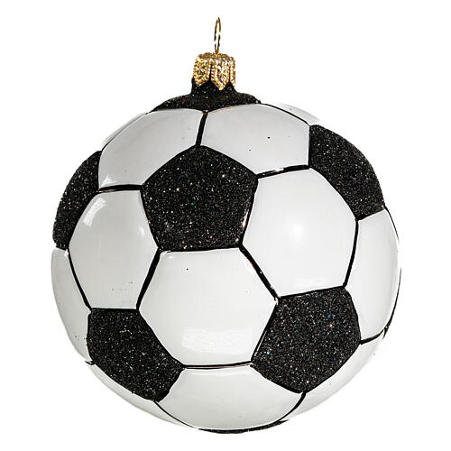 Blown glass Christmas ornament, football 3