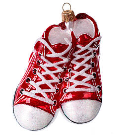Blown glass Christmas ornament, sneakers