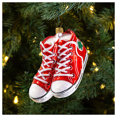 Blown glass Christmas ornament, sneakers 2