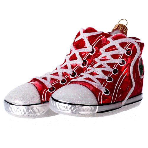 Blown glass Christmas ornament, sneakers 3
