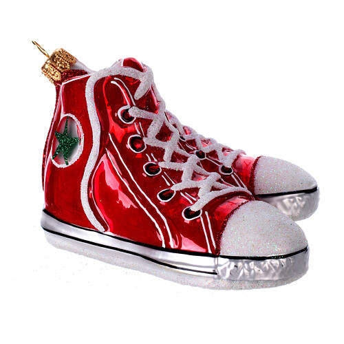 Blown glass Christmas ornament, sneakers 4
