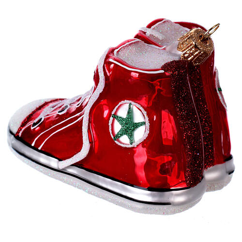 Blown glass Christmas ornament, sneakers 5