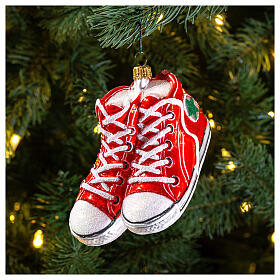 Scarpe sportive decorazione vetro soffiato Albero Natale