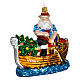 Blown glass Christmas ornament, Santa Claus in a gondola s3