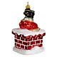 Blown glass Christmas ornament, Santa in the chimney s3