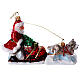 Blown glass Christmas ornament, Santa Claus dog sledding s1