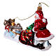 Blown glass Christmas ornament, Santa Claus dog sledding s4