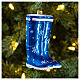 Blown glass Christmas ornament, blue rubber boots s2