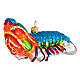 Blown glass Christmas ornament, peacock mantis shrimp s3