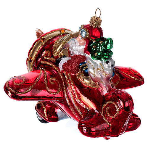Blown glass Christmas ornament, Santa Claus flying | online sales on ...